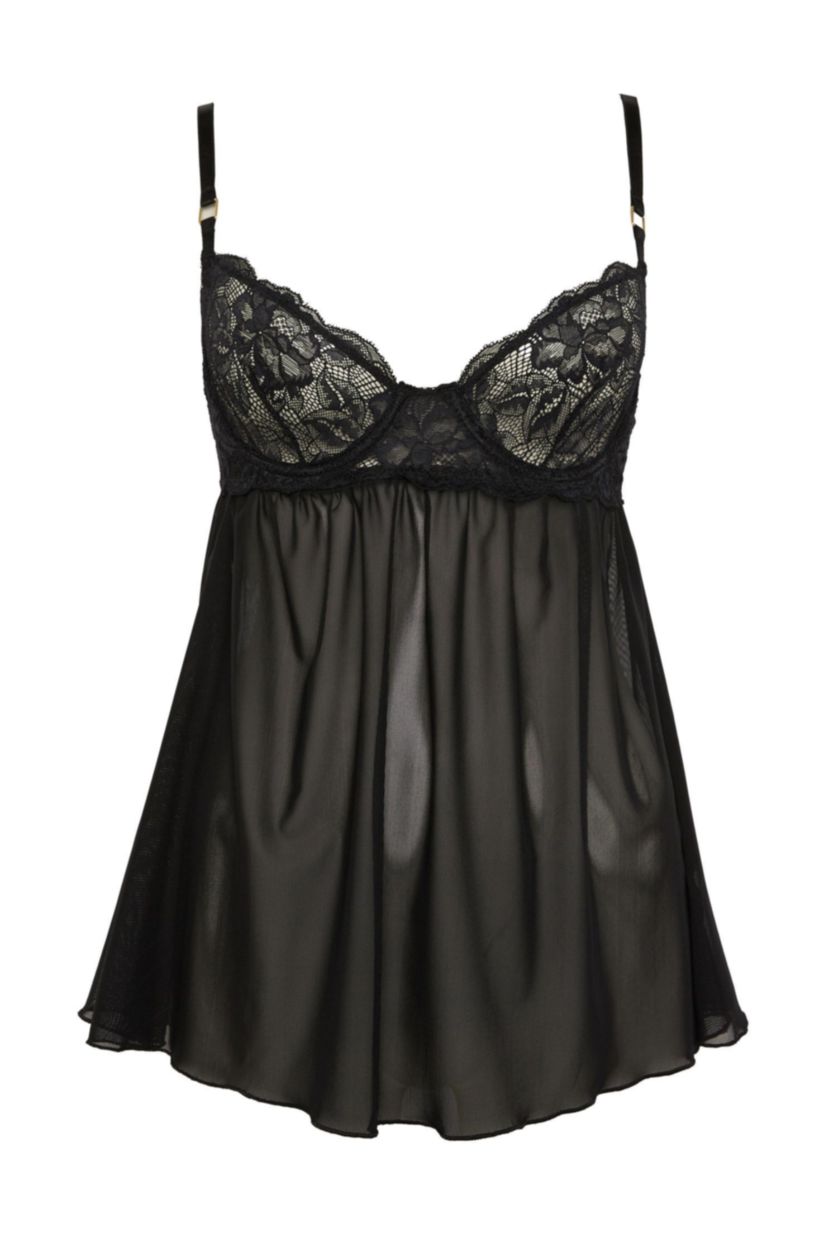نساء أسود فستان نوم بيبي دول دانتيل من Fall in Love