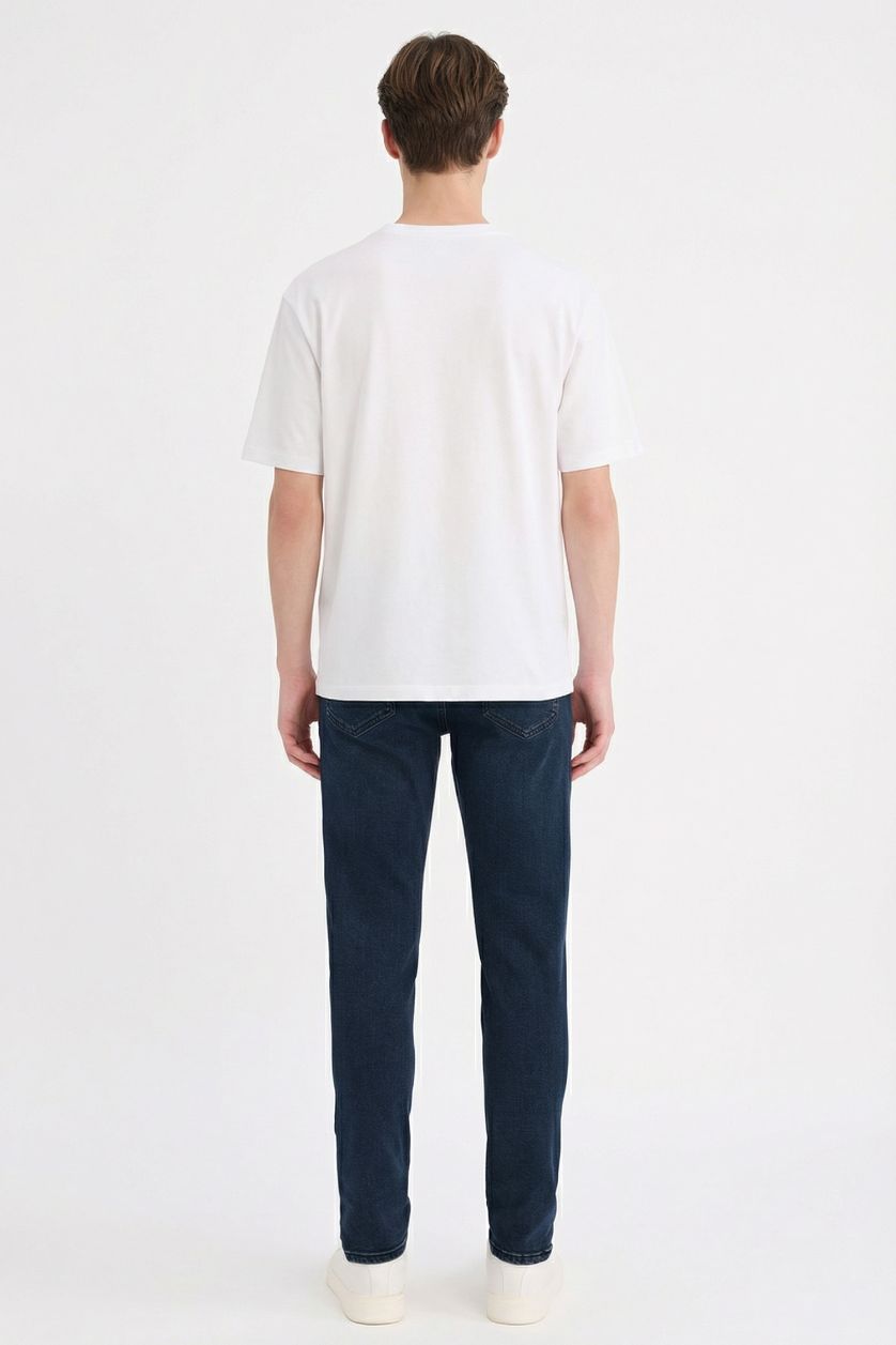 رجال أسود أزرق بنطلون جينز كارلو سكيني فيت برجل ضيق وخصر عادي