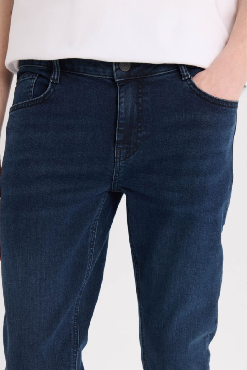 MAN Blue Black Carlo Skinny Fit Super Skinny Hem Denim Trousers