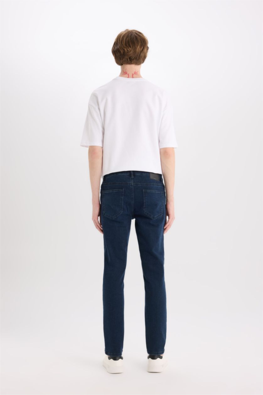 MAN Blue Black Carlo Skinny Fit Super Skinny Hem Denim Trousers