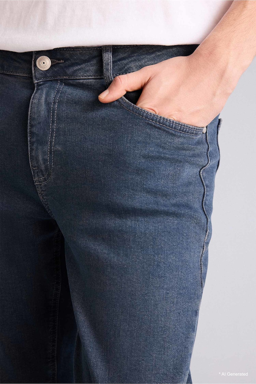 Men Blue Grey Pedro Slim Fit Jeans