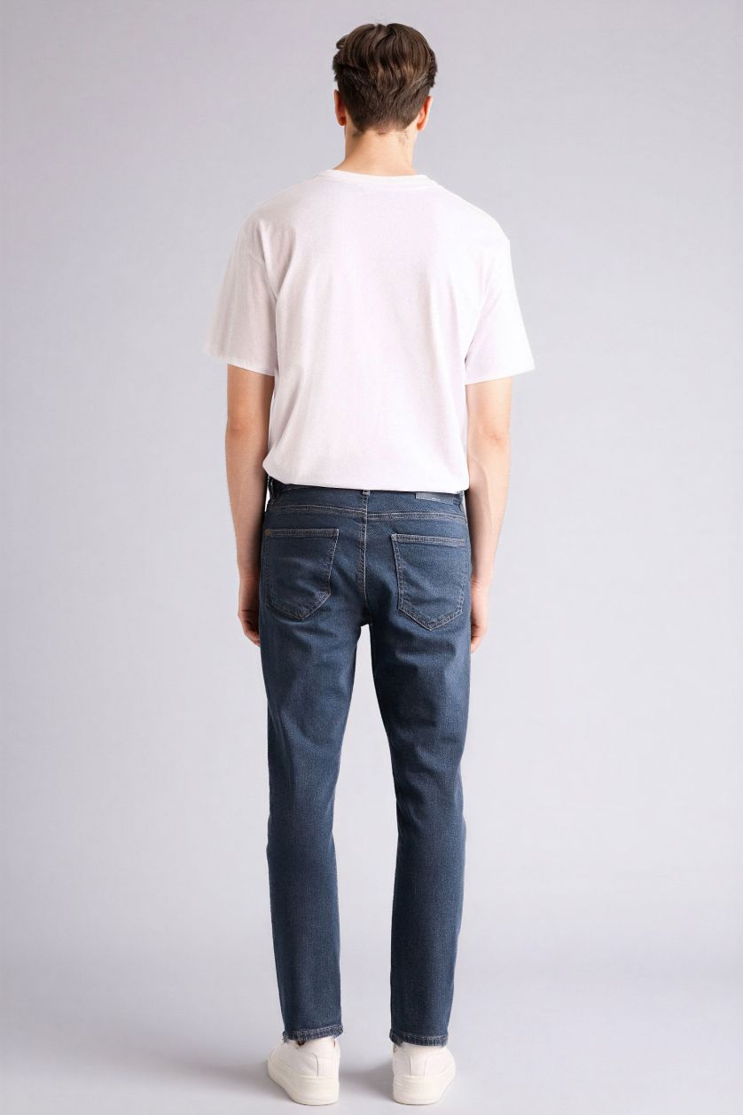 Erkek Mavi Gri Pedro Slim Fit Jean Pantolon