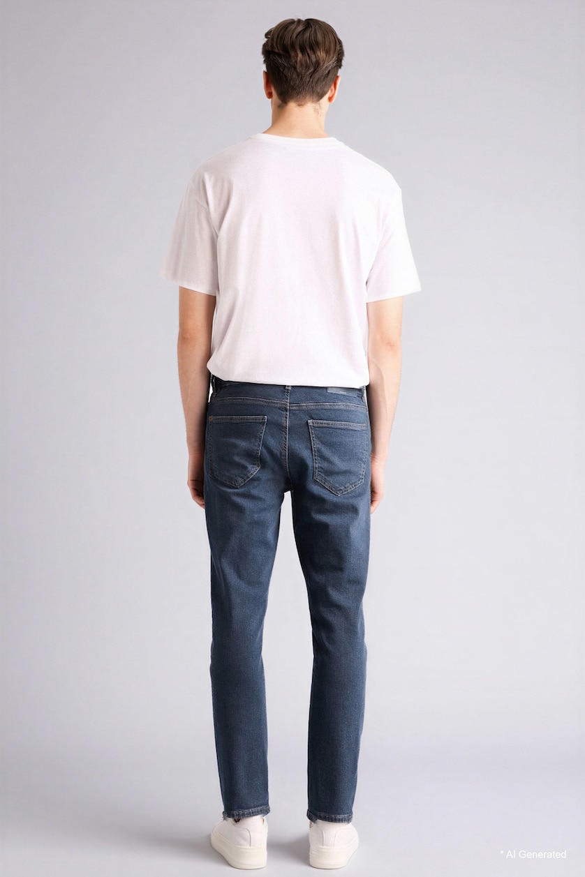 Men Blue Grey Pedro Slim Fit Jeans