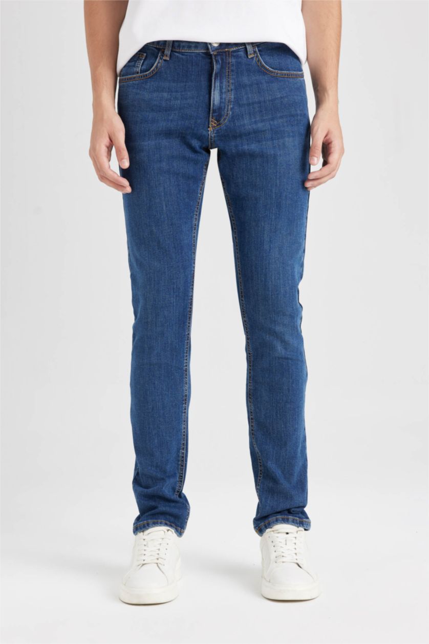 HOMME Bleu Foncé Pantalon Jean Pedro à Coupe slim