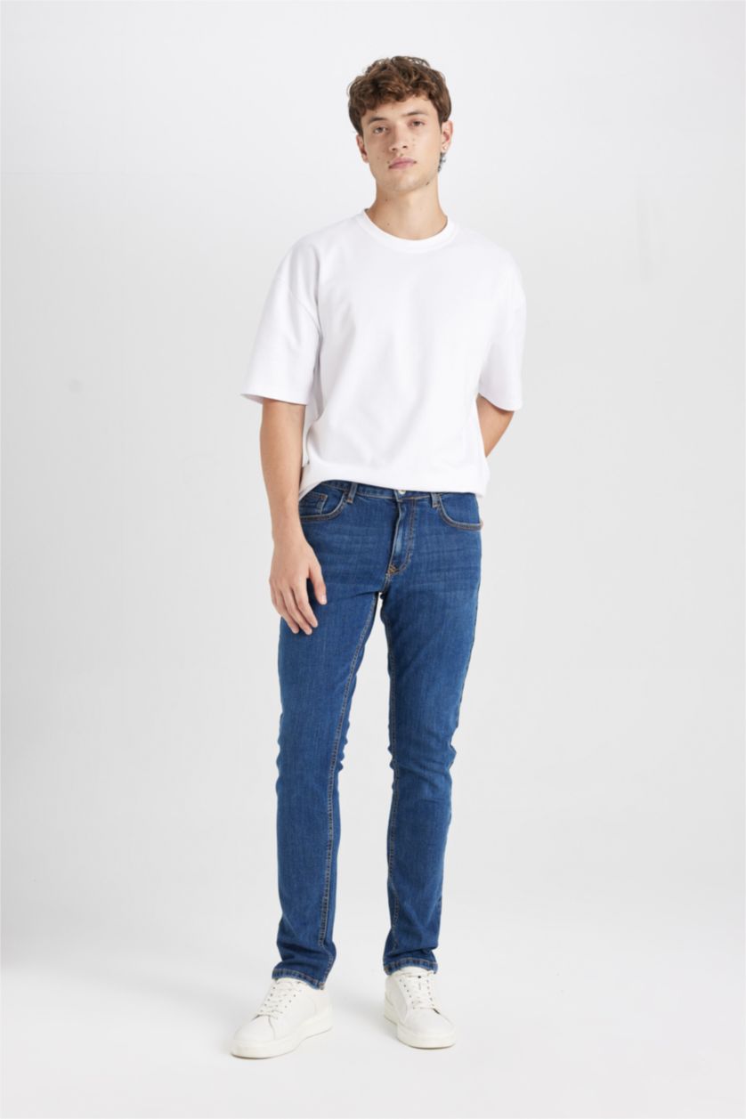 HOMME Bleu Foncé Pantalon Jean Pedro à Coupe slim