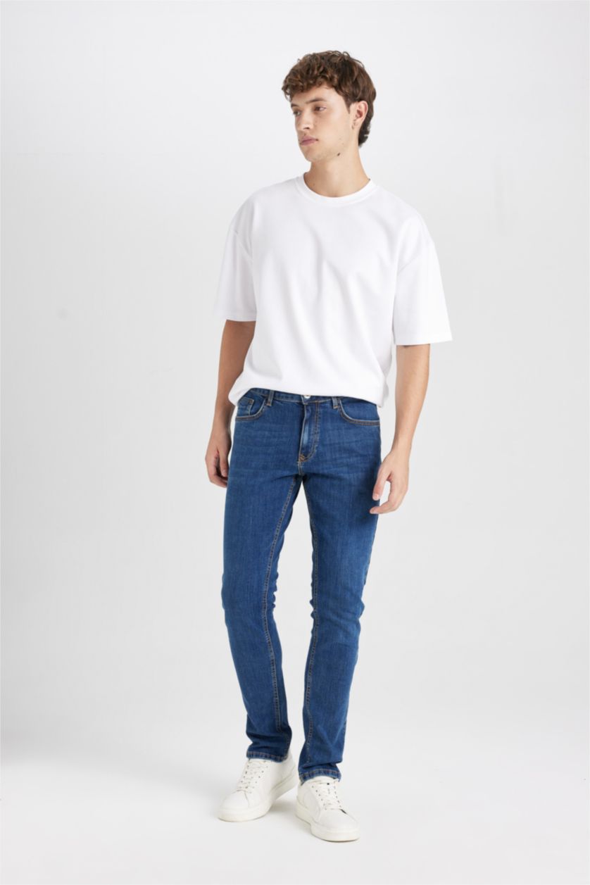 HOMME Bleu Foncé Pantalon Jean Pedro à Coupe slim