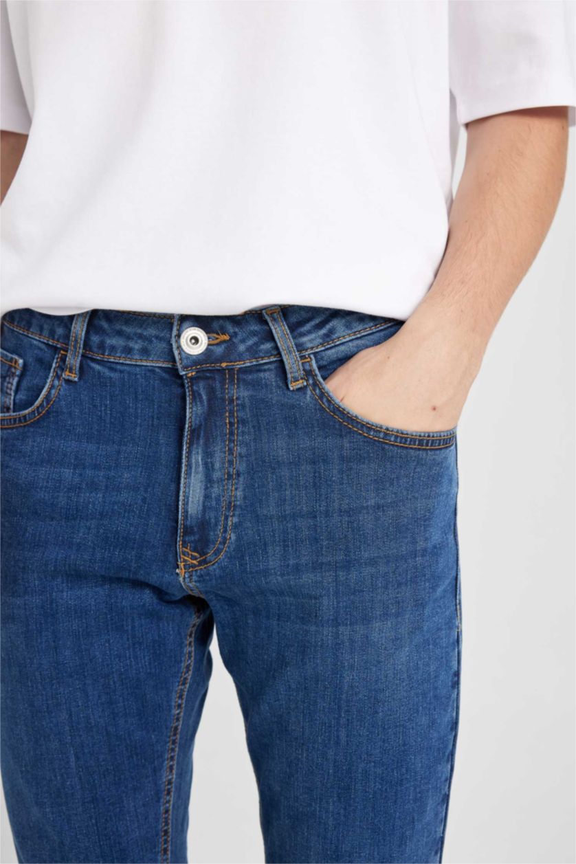 HOMME Bleu Foncé Pantalon Jean Pedro à Coupe slim