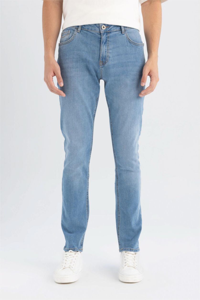 MAN Light Blue Pedro Slim Fit Super Skinny Leg Denim Trousers