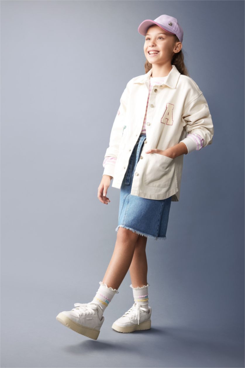 FILLES Écru Chemise Gabardine à Manches Longues Pour Fille