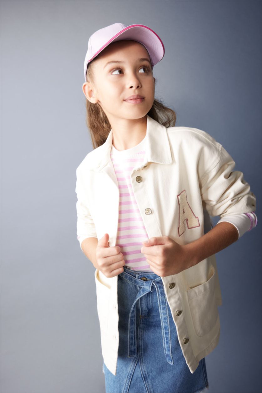 FILLES Écru Chemise Gabardine à Manches Longues Pour Fille