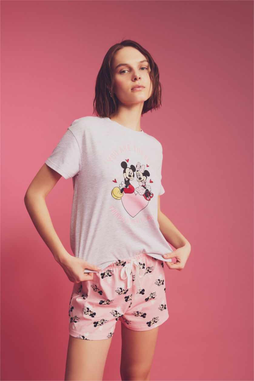 WOMAN Pink 2 piece Regular Fit Mickey & Minnie Licensed Set