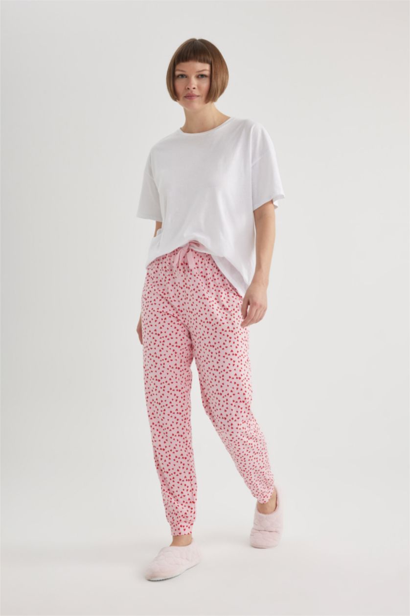 WOMAN Pink Regular Fit Knitted Bottoms