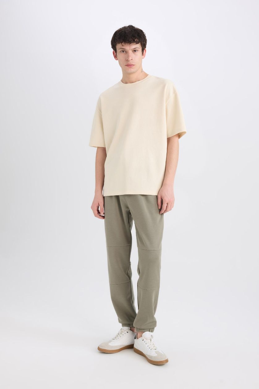 رجال كاكي فاتح بنطلون بجامة رياضي قصة عادية بجيب