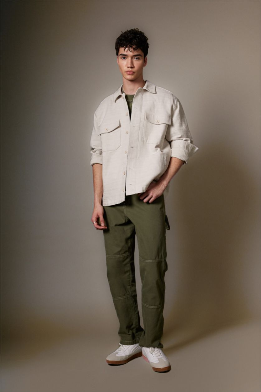 MAN Stone Relax Fit Cotton Long Sleeve Shirt