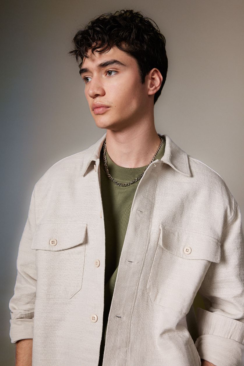 MAN Stone Relax Fit Cotton Long Sleeve Shirt