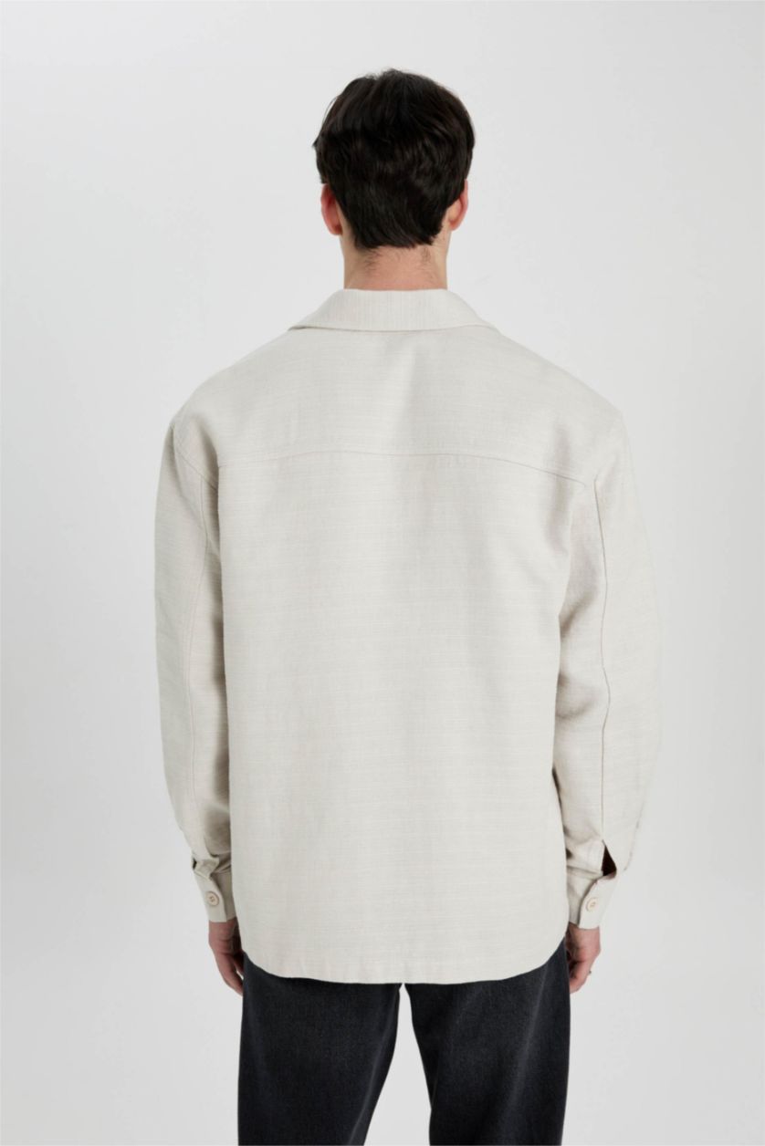 MAN Stone Relax Fit Cotton Long Sleeve Shirt