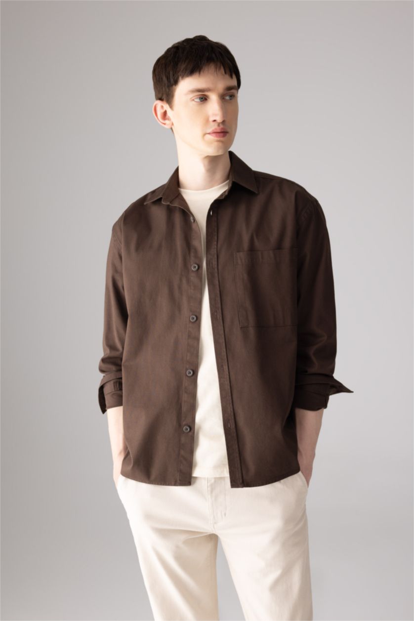 رجالي بني قميص بولو قصة مريحة