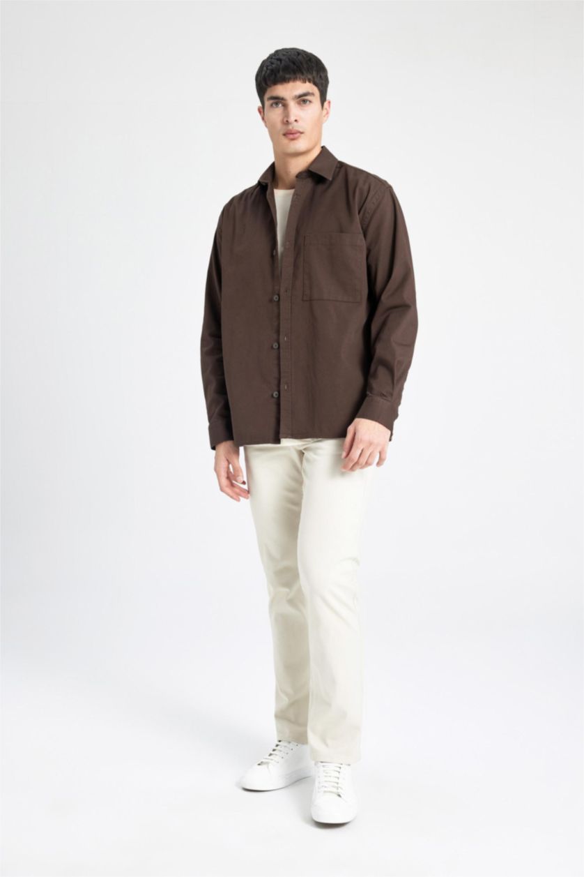 رجالي بني قميص بولو قصة مريحة