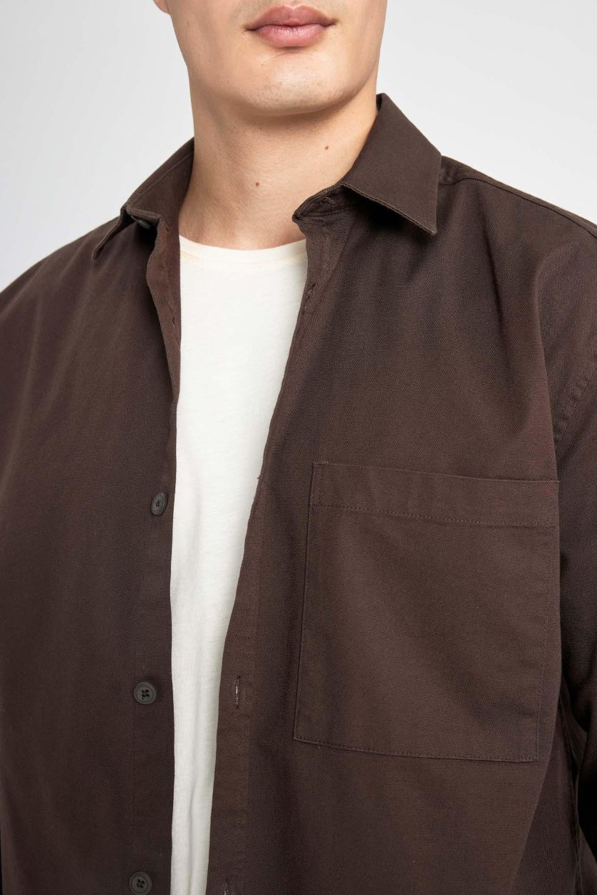 رجالي بني قميص بولو قصة مريحة