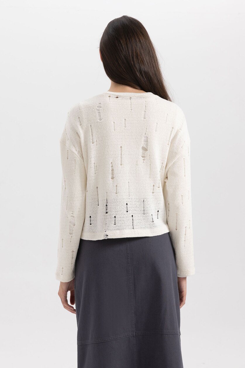 Woman Ecru Regular Fit Long Sleeve Tunic
