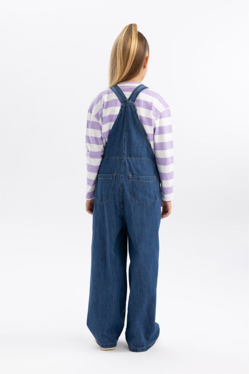 Kız Çocuk - Genç Kız Koyu Mavi Geniş Paça Pantolon Kız Çocuk