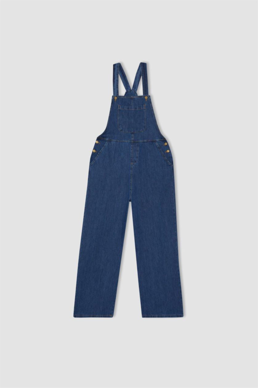 Kız Çocuk - Genç Kız Koyu Mavi Geniş Paça Pantolon Kız Çocuk