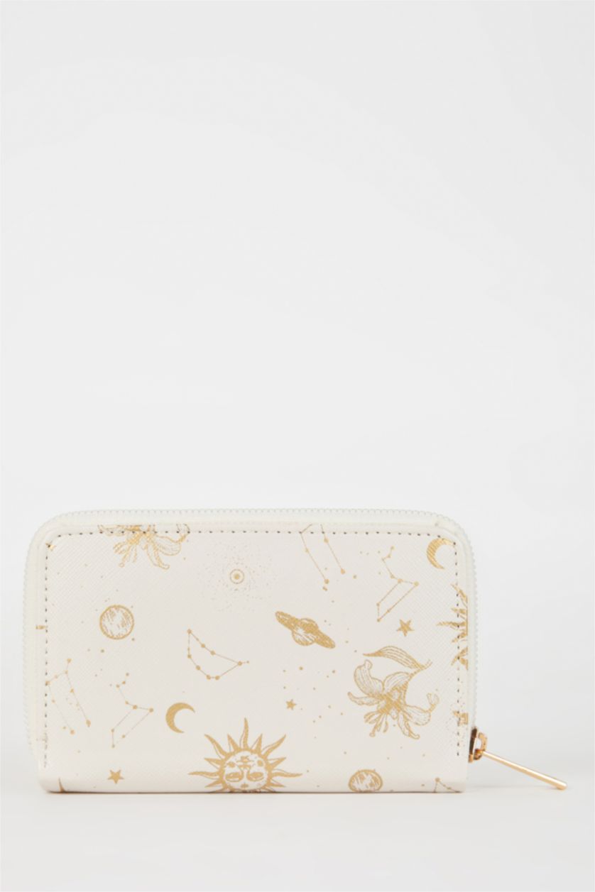 Kadın Bej Kadın Uzay Baskılı Suni Deri Cüzdan