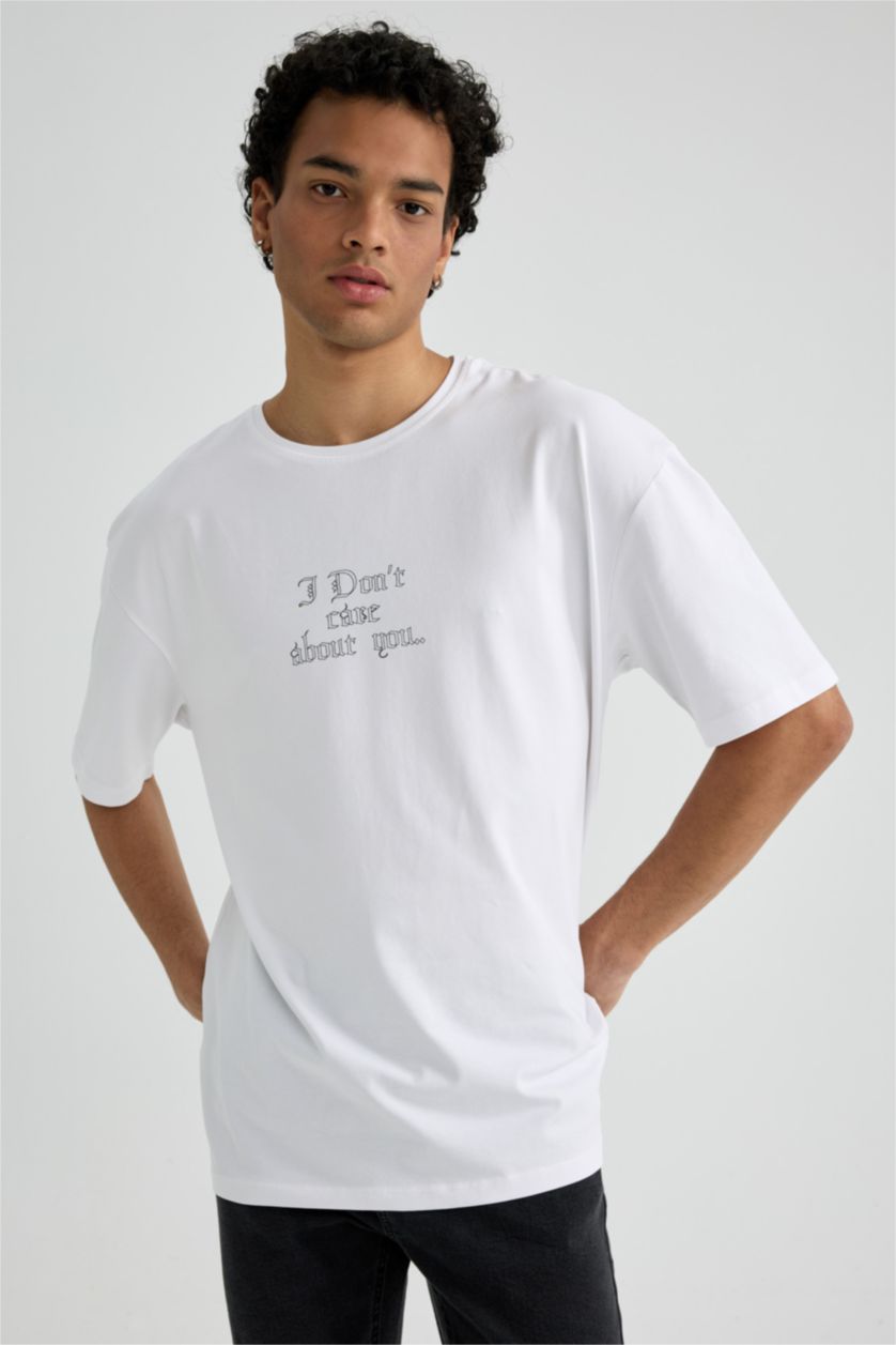 MAN White Oversize Fit Short Sleeve T-Shirt