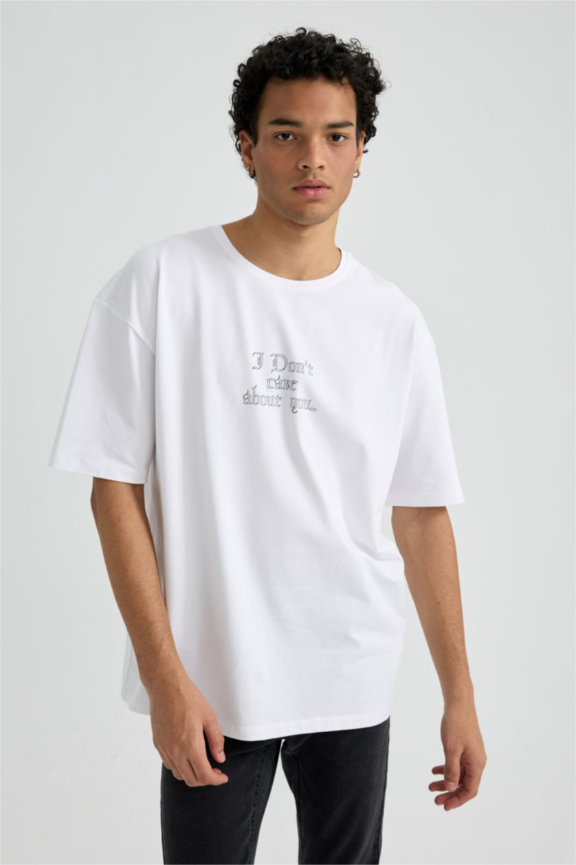 MAN White Oversize Fit Short Sleeve T-Shirt