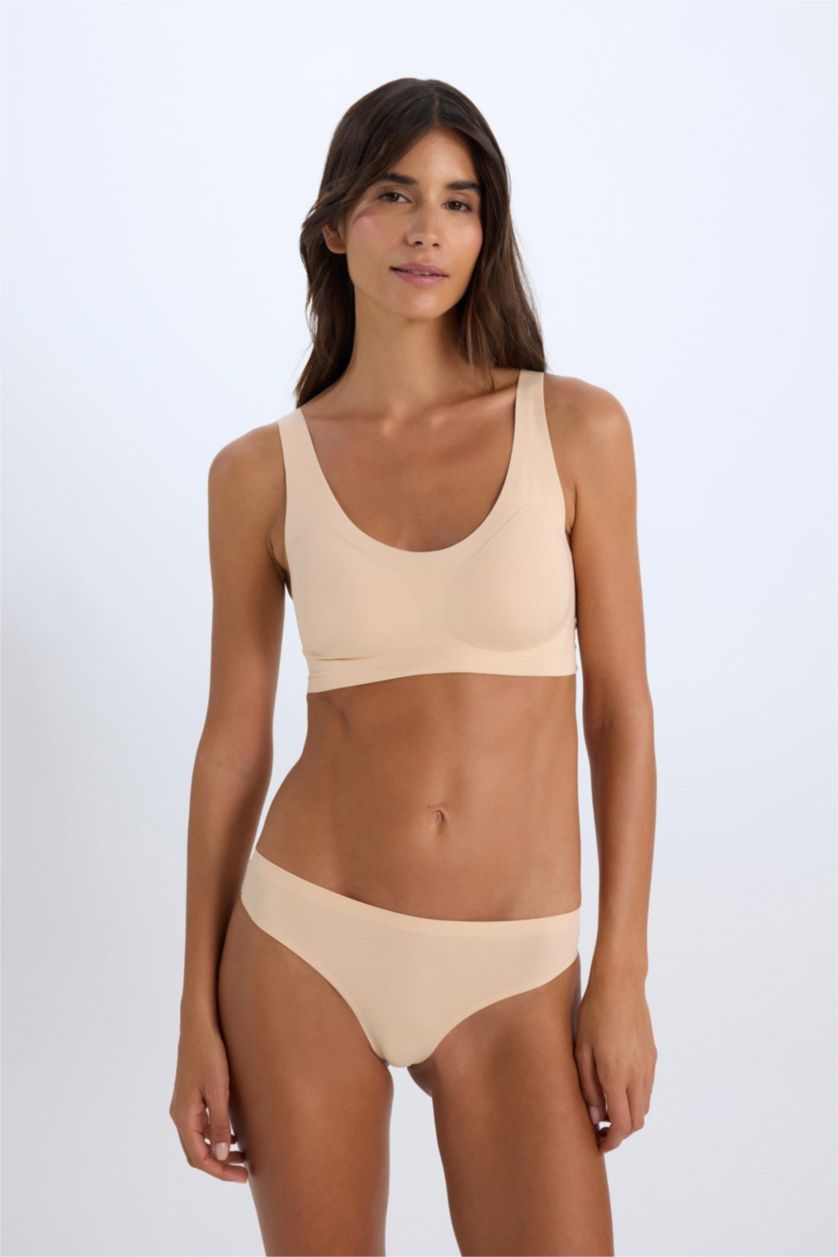 Kadın Bej İki Parça Çıkarılabilir Pedli Görünmez Sütyen-Fall in Love