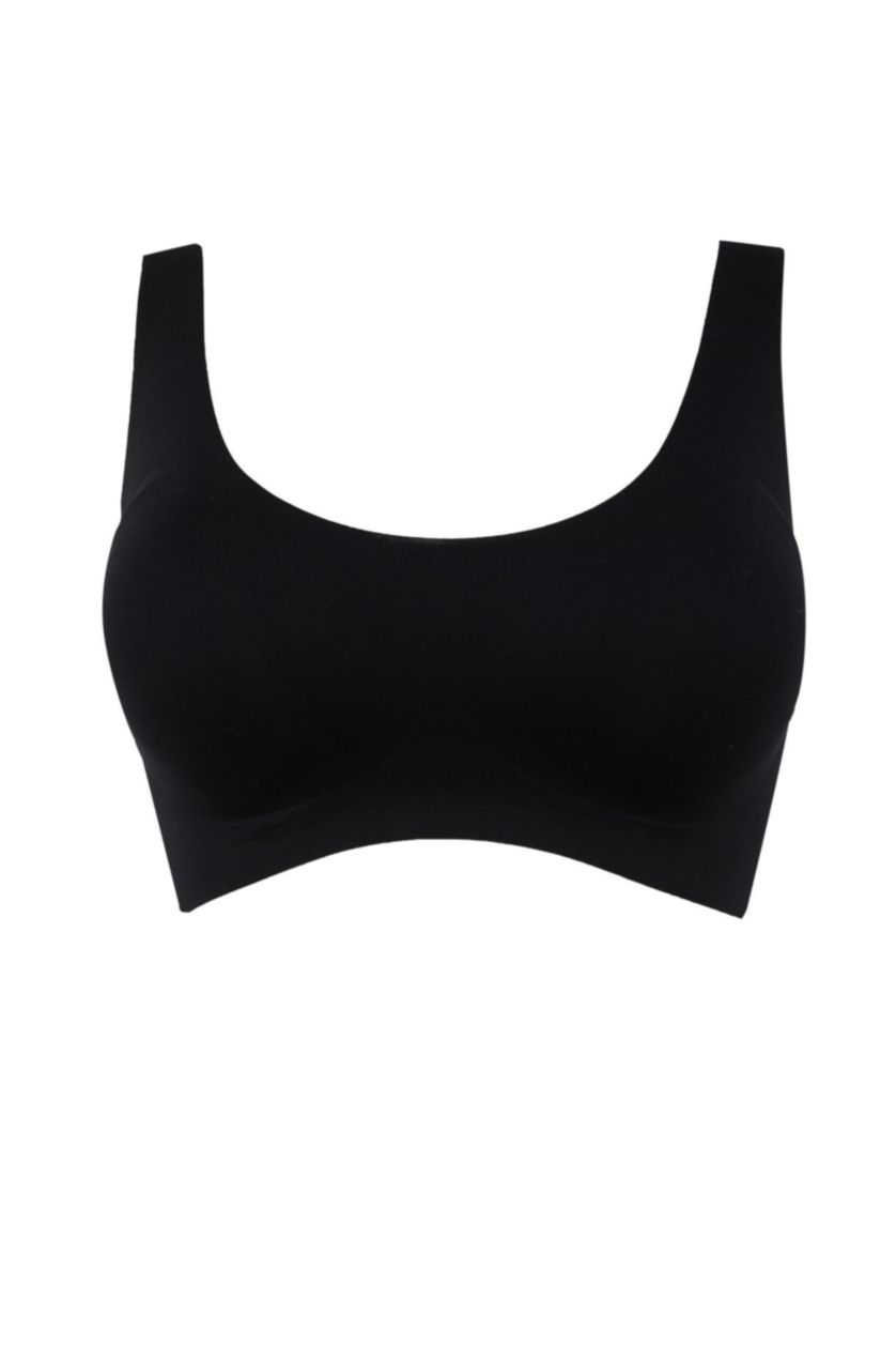 WOMAN Black Removable Padded Laser Cut Bra