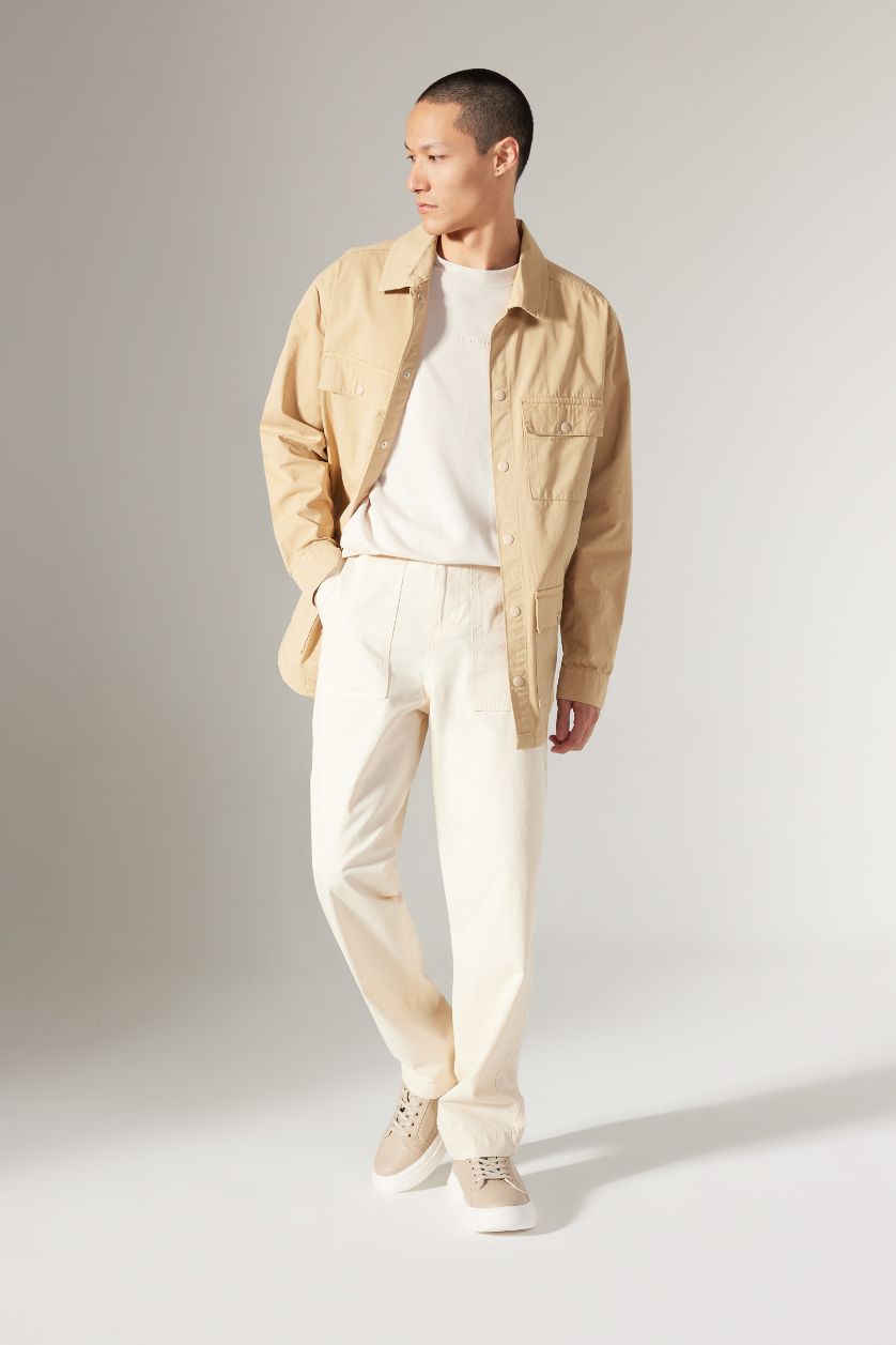 MAN Sand Baggy Fit Normal Waist Wide Leg Trousers