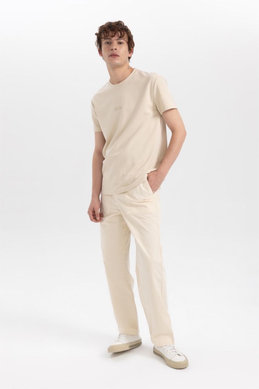 MAN Sand Baggy Fit Normal Waist Wide Leg Trousers