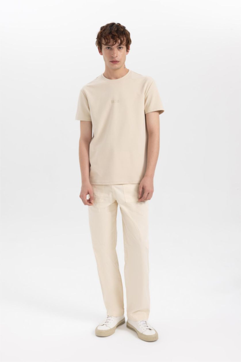 MAN Sand Baggy Fit Normal Waist Wide Leg Trousers
