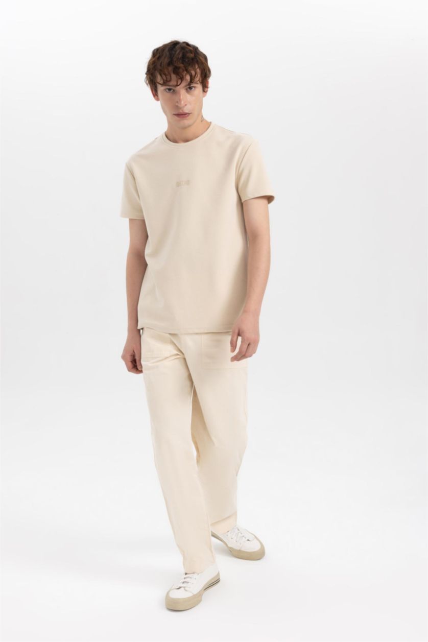 MAN Sand Baggy Fit Normal Waist Wide Leg Trousers