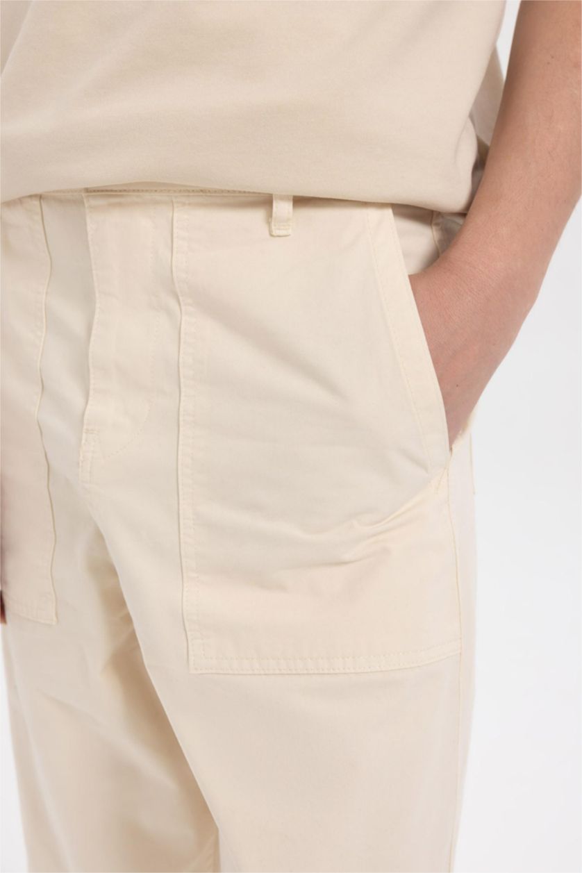 MAN Sand Baggy Fit Normal Waist Wide Leg Trousers