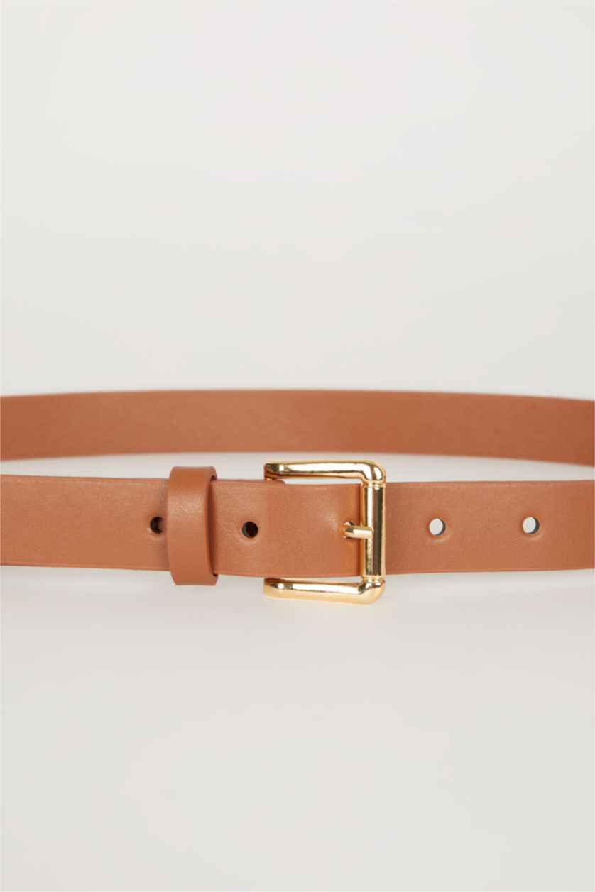 Kadın Açık Kahve Kadın Suni Deri Jean Kemeri