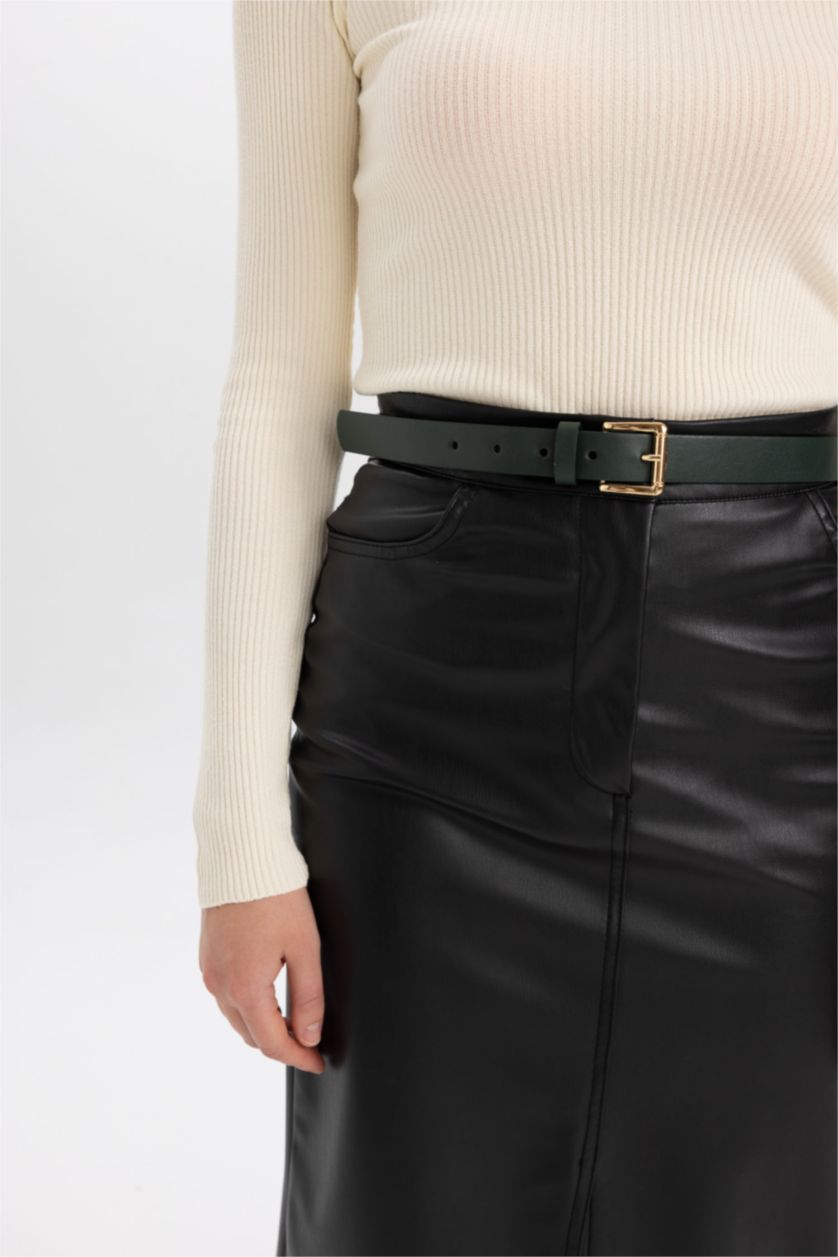 WOMAN Green Woman Faux Leather Jean Belt