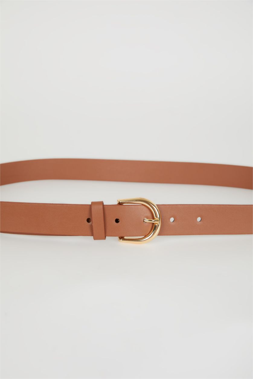 Kadın Açık Kahve Kadın Suni Deri Jean Kemeri