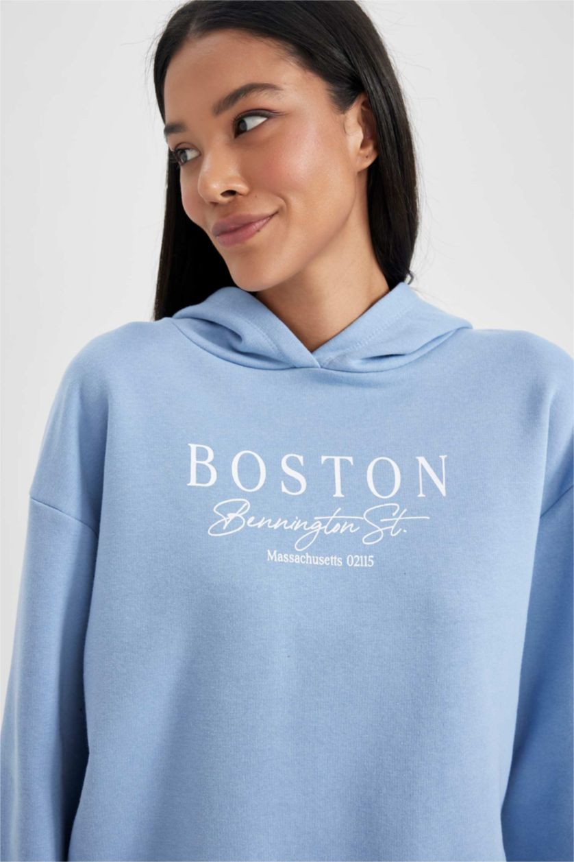 FEMME Bleu Tissu Sweat Épais Coupe décontractée