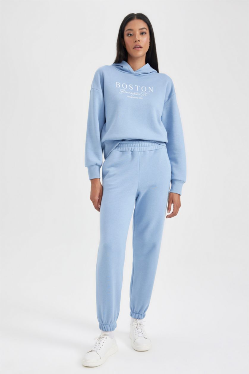 FEMME Bleu Tissu Sweat Épais Coupe décontractée