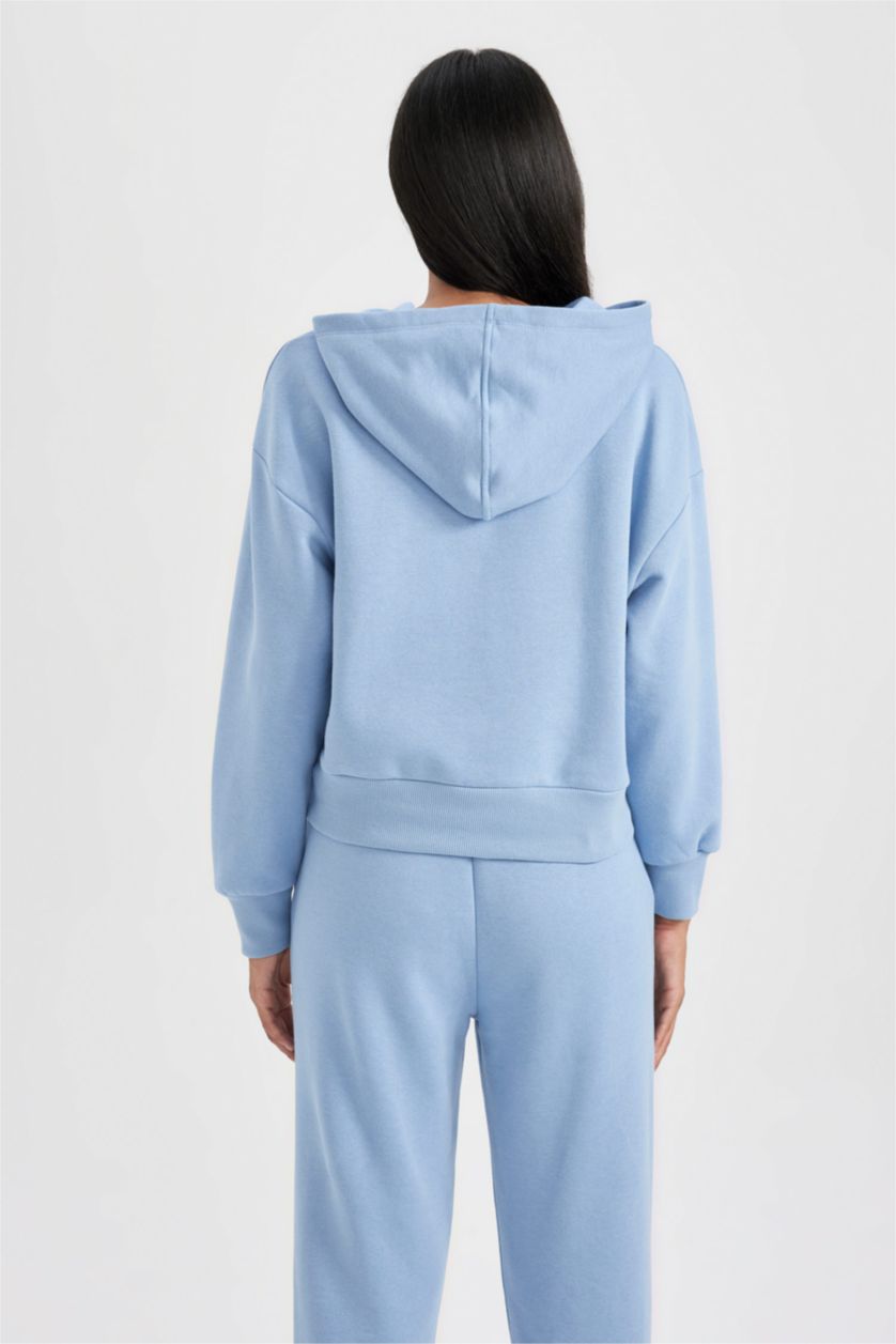 FEMME Bleu Tissu Sweat Épais Coupe décontractée
