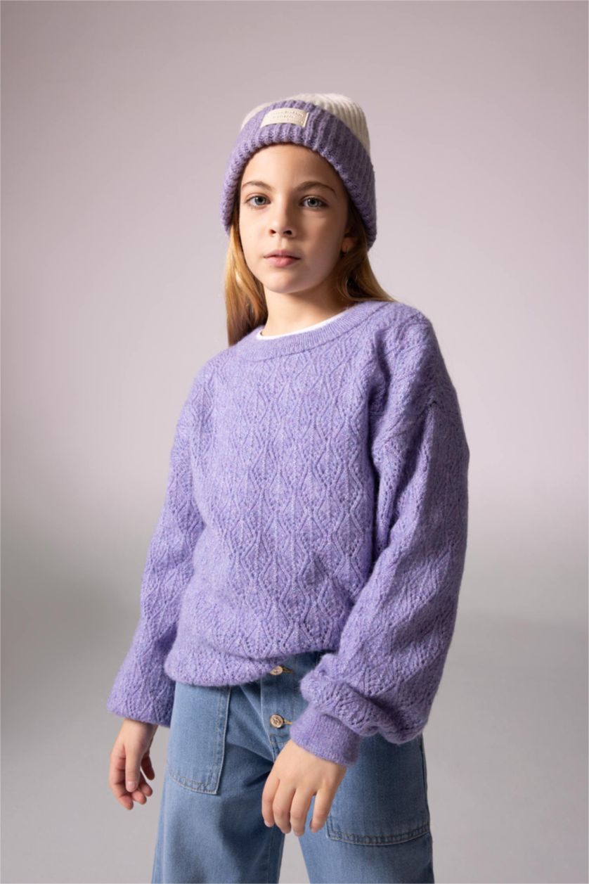 GIRLS & TEENS Lilac Girl Crew Neck Knitted Pullover
