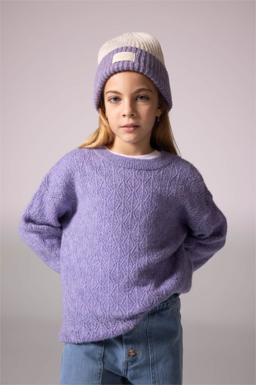 GIRLS & TEENS Lilac Girl Crew Neck Knitted Pullover