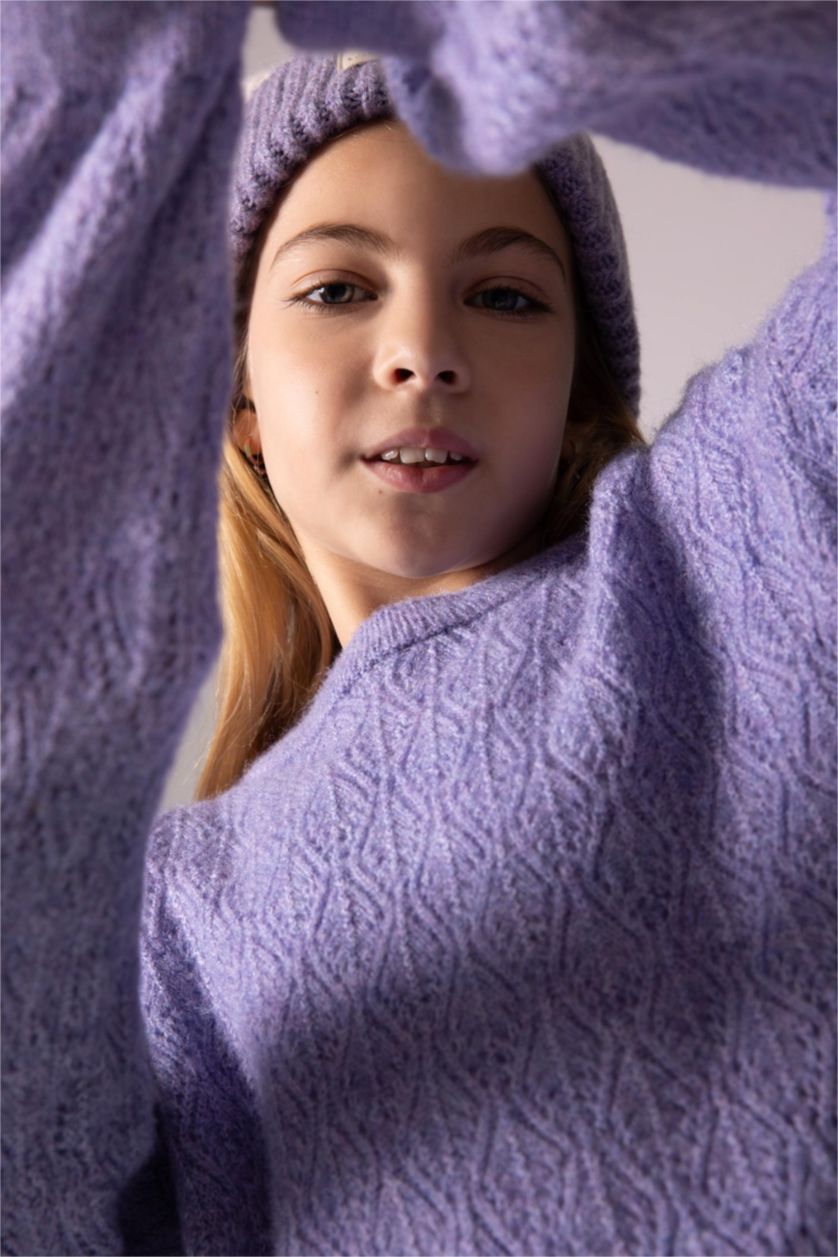 GIRLS & TEENS Lilac Girl Crew Neck Knitted Pullover