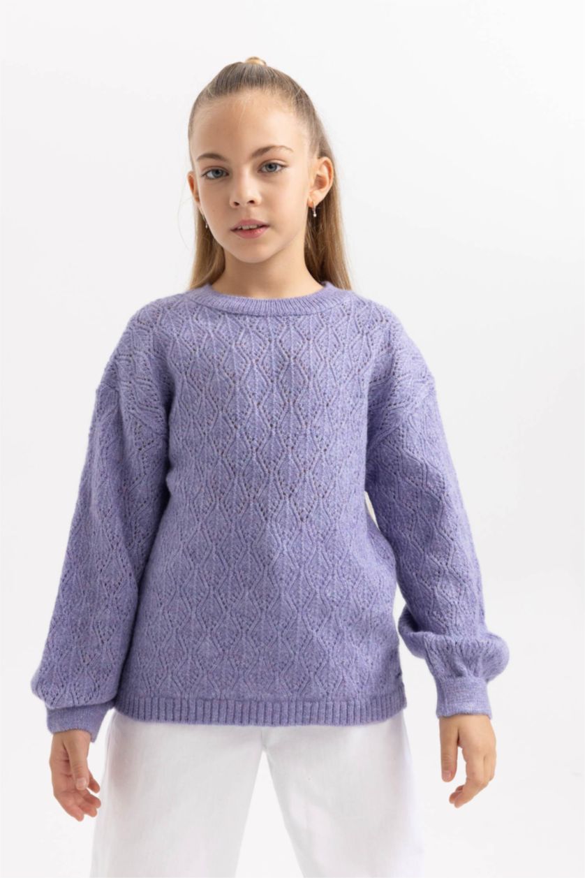 GIRLS & TEENS Lilac Girl Crew Neck Knitted Pullover