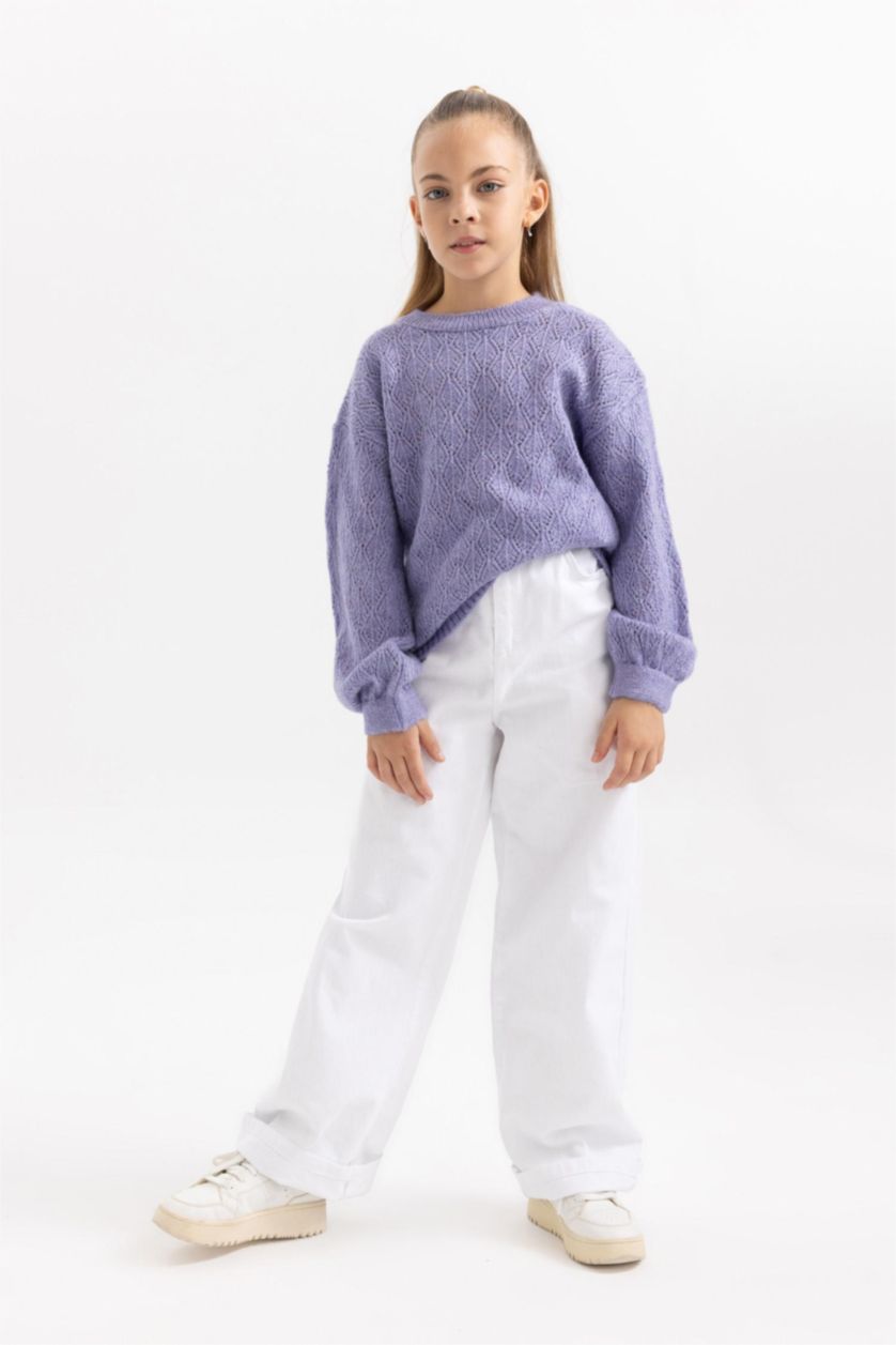 GIRLS & TEENS Lilac Girl Crew Neck Knitted Pullover