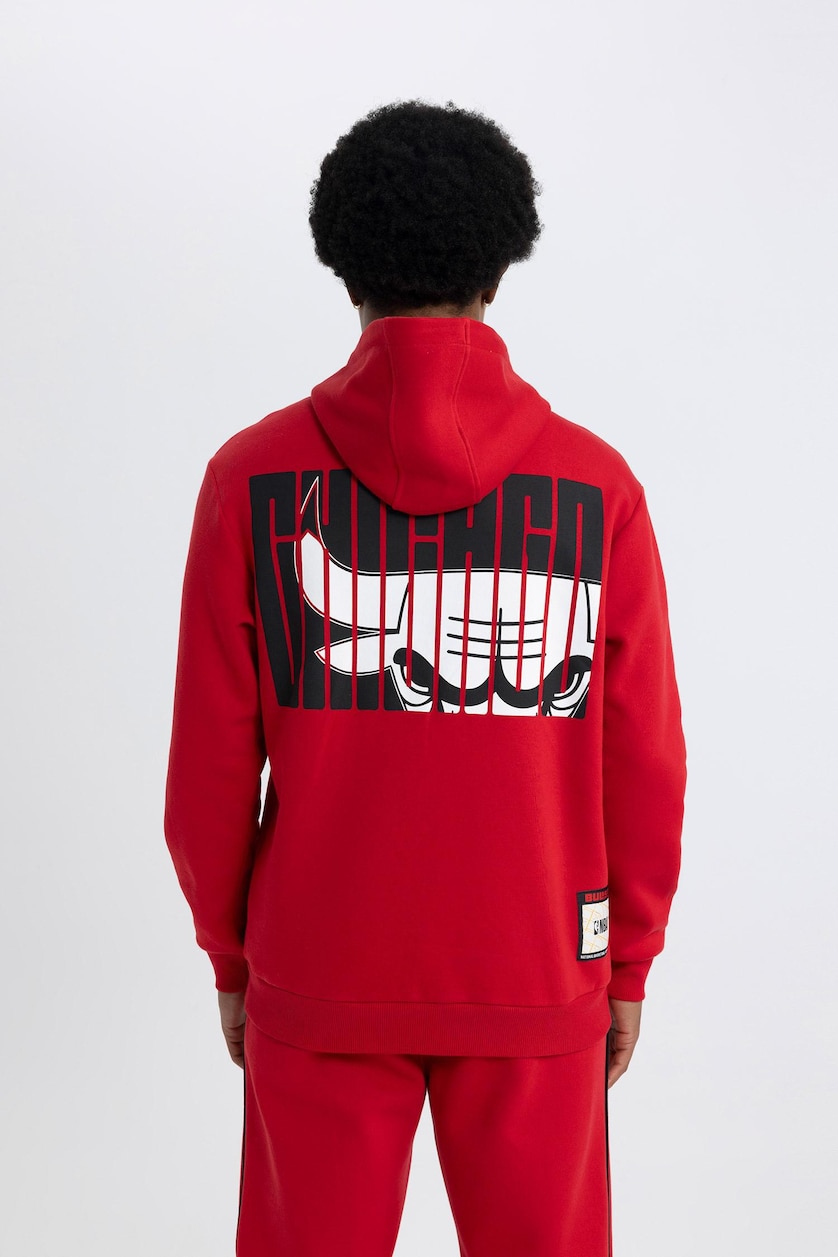Men Red NBA Chicago Bulls Standart Fit Hoodie