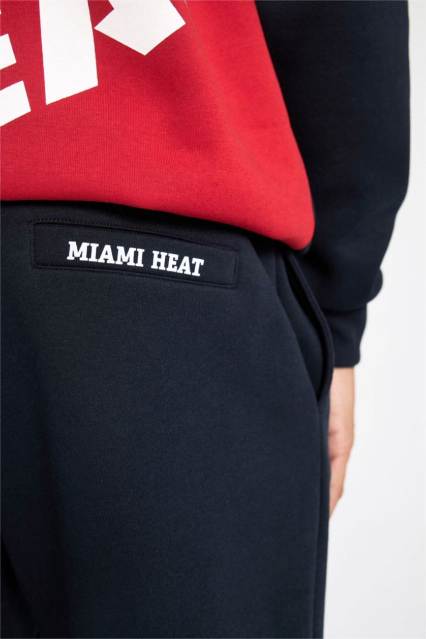 HOMME Noir Jogger En Molleton Épais Standard Nba Miami Heat De Defactofit