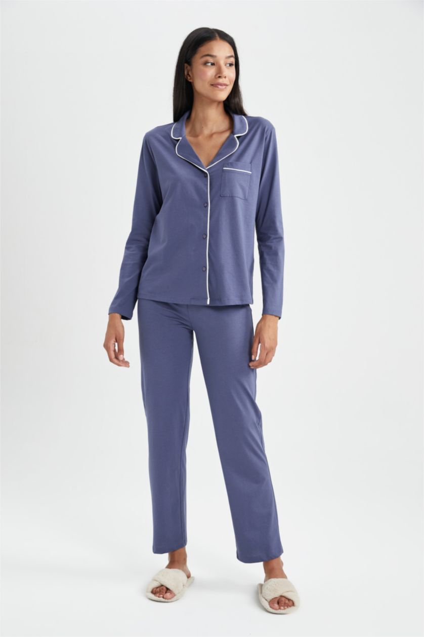 WOMAN Purple Regular Fit Knitted Bottoms